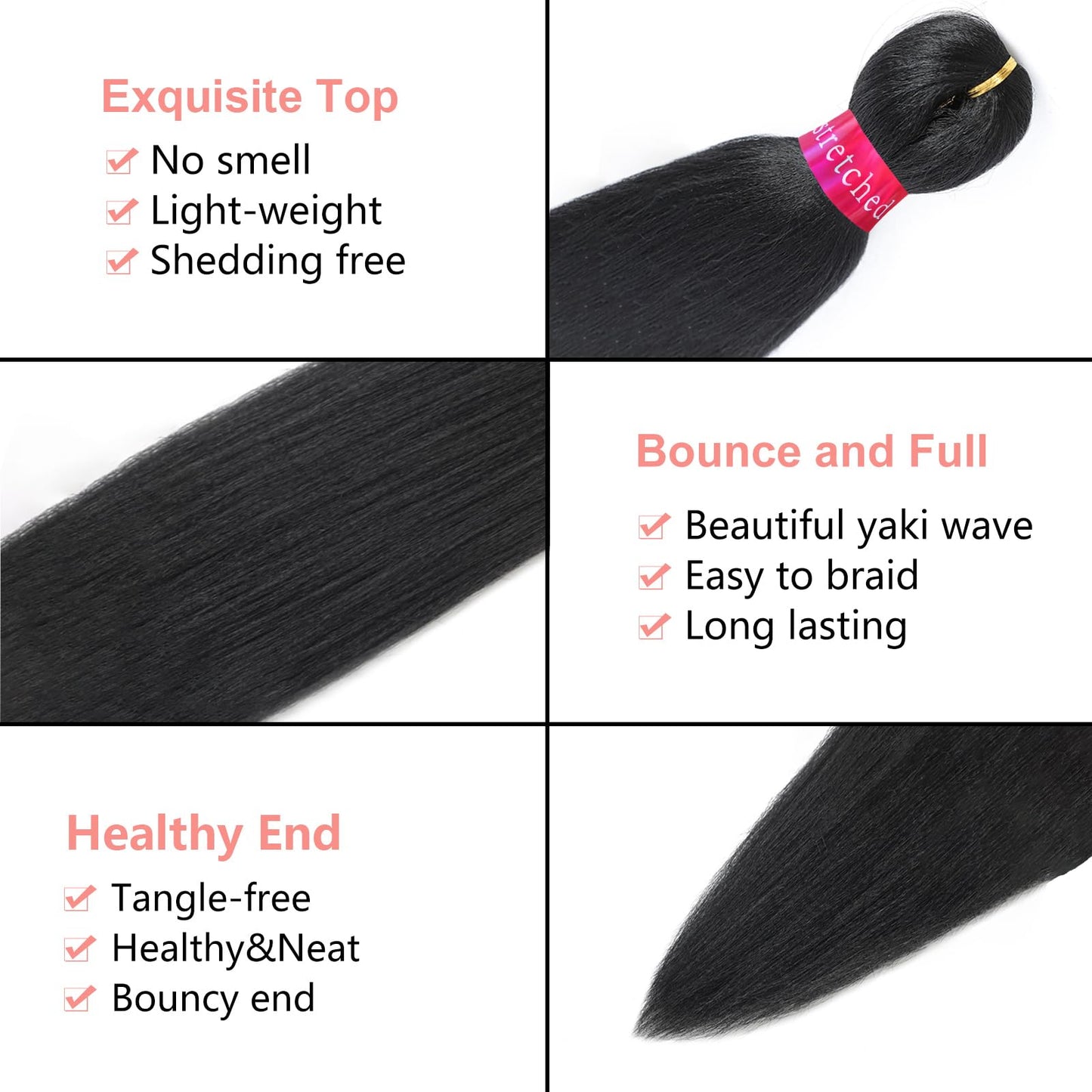 FAYETA Hair Pre Strethched Silky Braid Hair Extensions, 100% Synthetic Itch Free Hair for Braiding Crochet Twist Hair Braid Extensions Yaki Texture(28''-3packs, 613#)