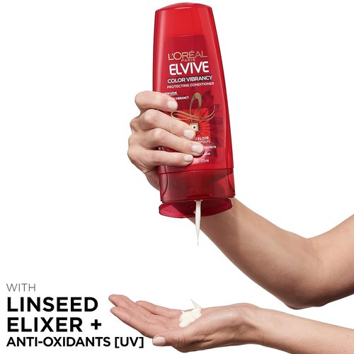 L'Oreal Paris Elvive Color Vibrancy Shampoo - Protects Color Treated Hair | 28 Fl Oz with Linseed Elixir