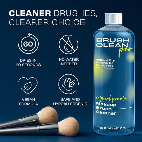 Original Makeup Brush Cleaner - Quick-Drying, Rinse-Free Formula for Professional Use | 16 oz