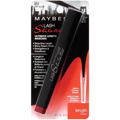 Maybelline Lash Stiletto Mascara - Ultimate Length, Washable, Very Black, 1 Count