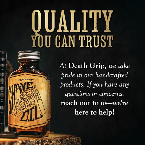 Death Grip Shave Oil - Tea Tree Pre-Shave Formula for Smooth Razor Glide | 3oz Bottle | Made in the USA