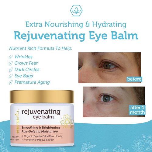 Regine Switzerland USDA Organic Eye Moisturizer Cream - Rejuvenating Age-Defying Balm for Sensitive Skin with Jojoba & Argan Oil