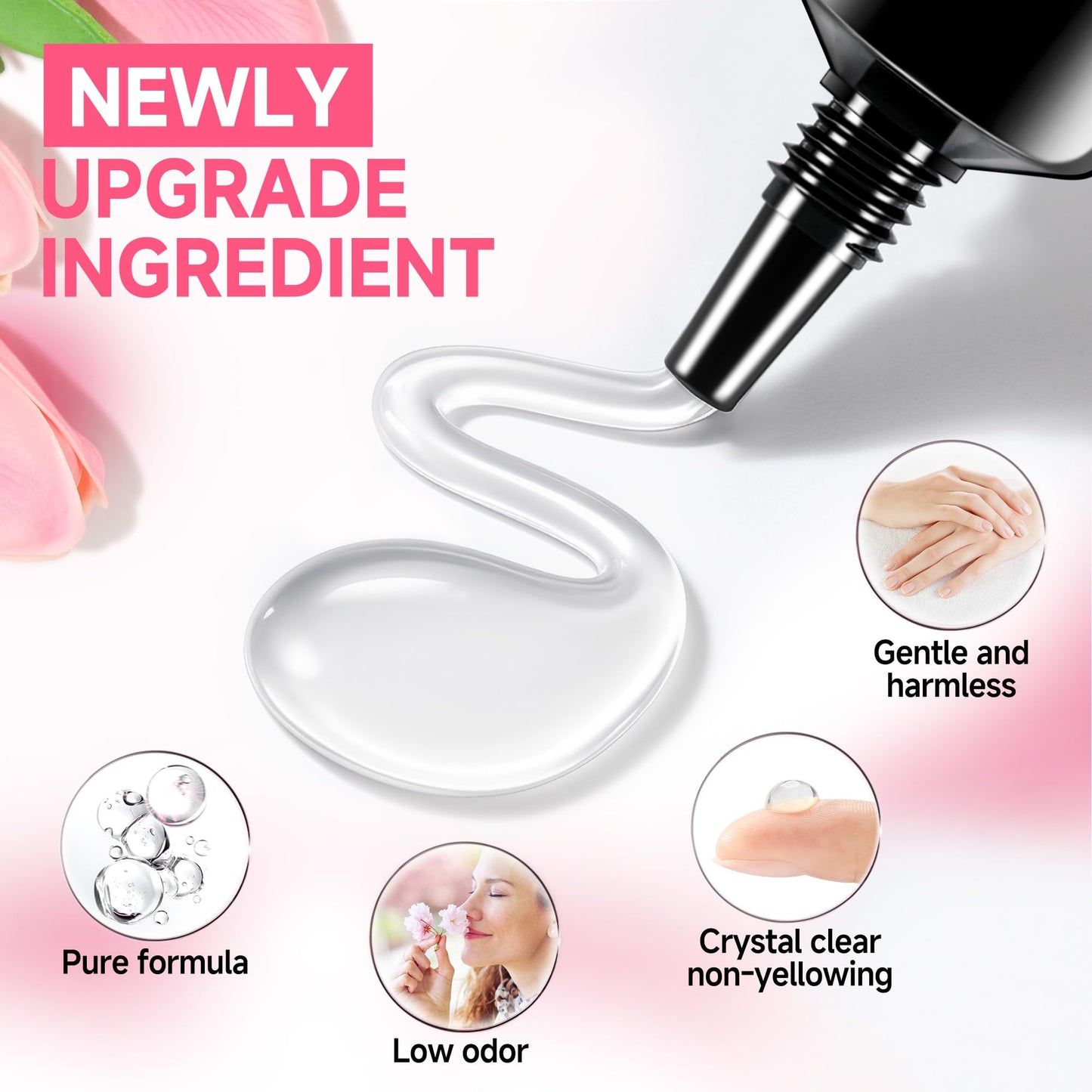 UNA GELLA Semi Solid Nail Glue for Press Ons Lamp-Free 10ml and Soak Off Gel Nail Glue Remover for False Acrylic Nails 12ml, Super Strong G lue Quick Removal Kit