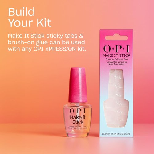 OPI Nail Adhesive Glue & Press-On Tabs - 120 Count | Vegan, Fast-Drying Formula for 14 Days of Wear