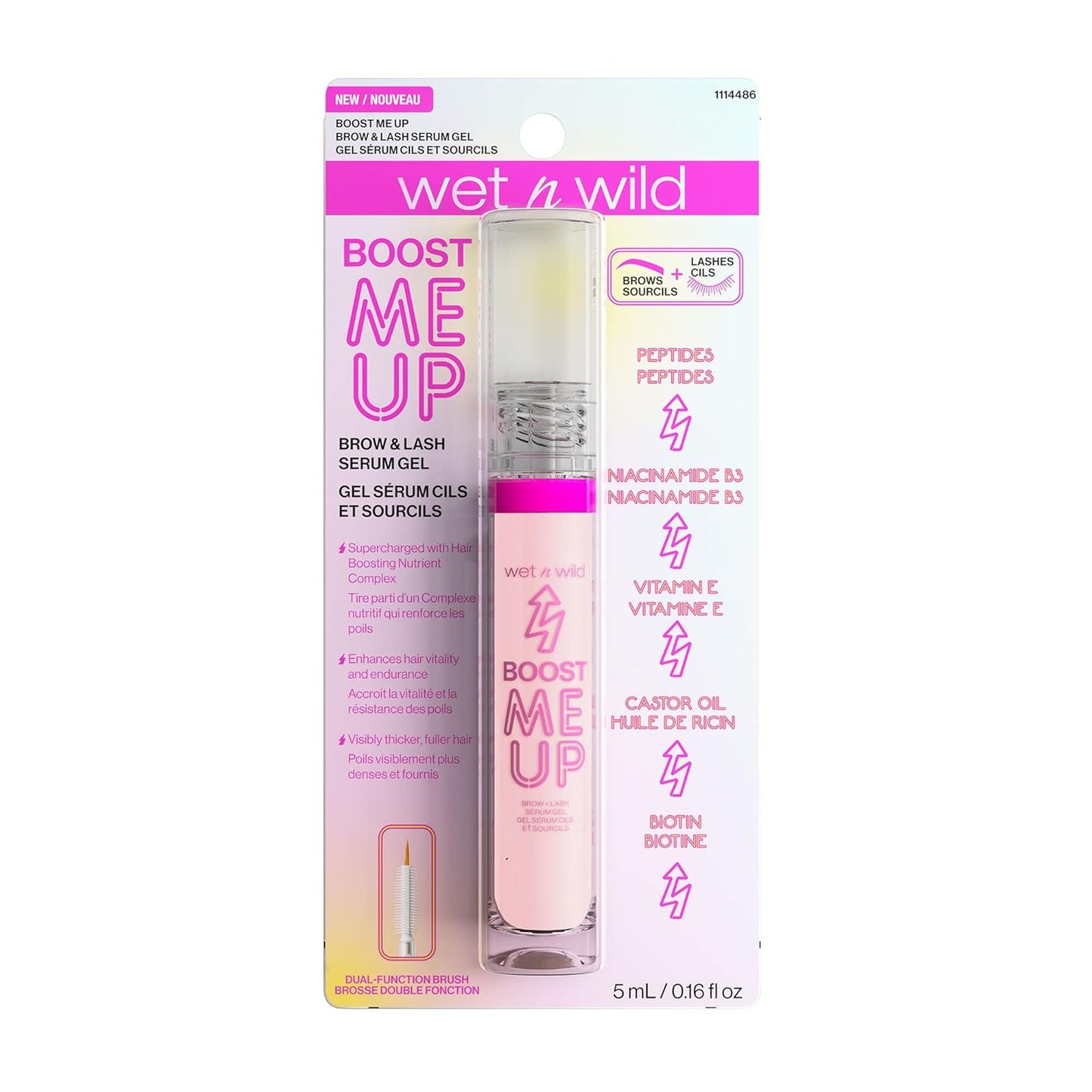 Wet n Wild Boost Me Up Brow & Lash Serum - Growth Enhancing Formula for Fuller Lashes & Brows