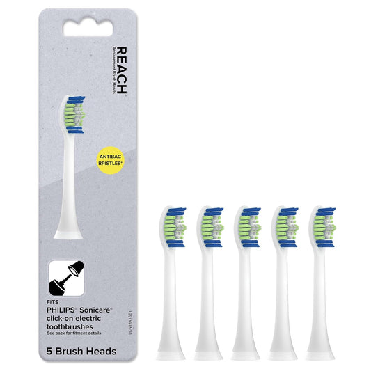 SmileSonic Pro Replacement Toothbrush Heads - Compatible with Philips Sonicare | 5 Count