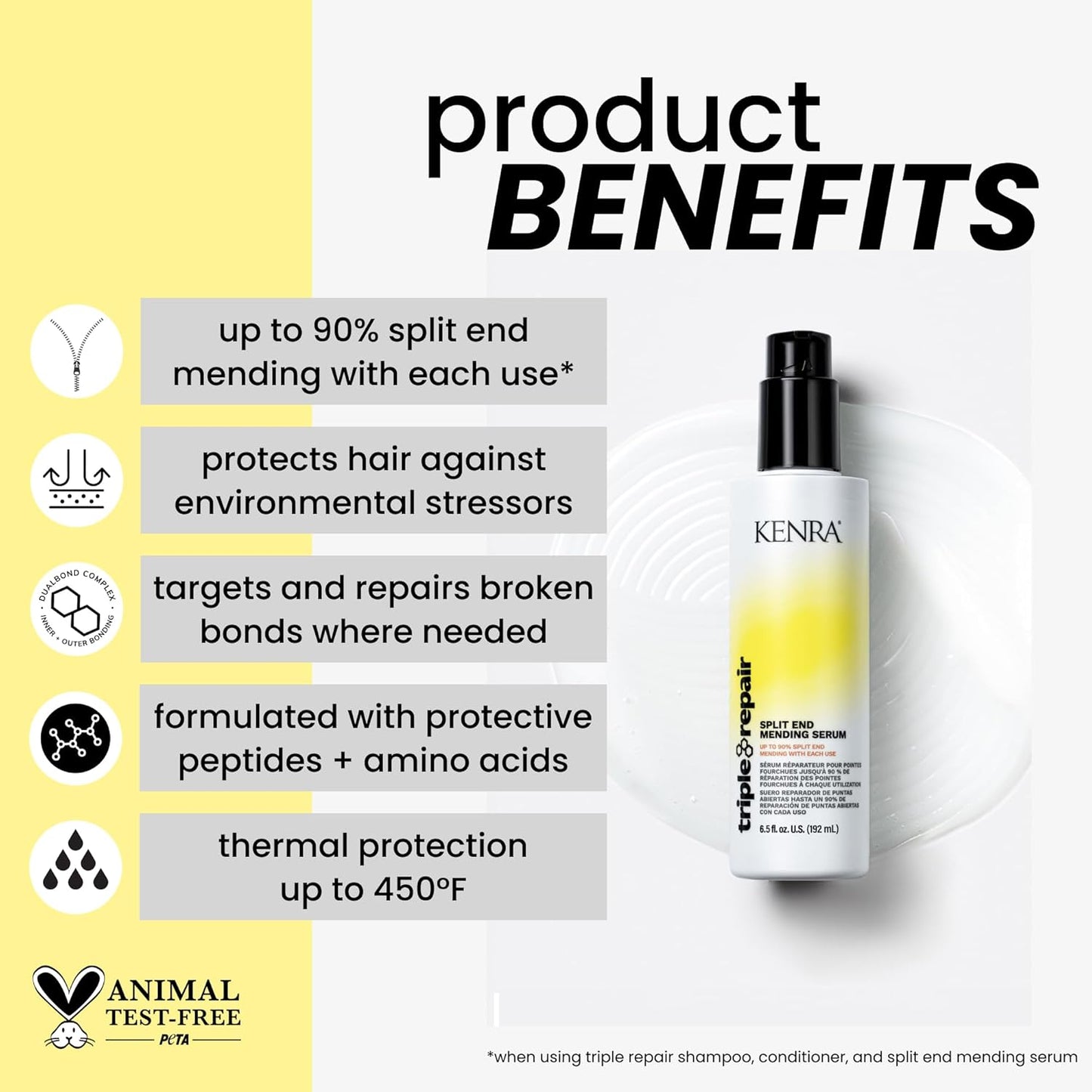 Skiennix Triple Repair Split End Mending Serum - Nourishing Formula for Healthy Hair