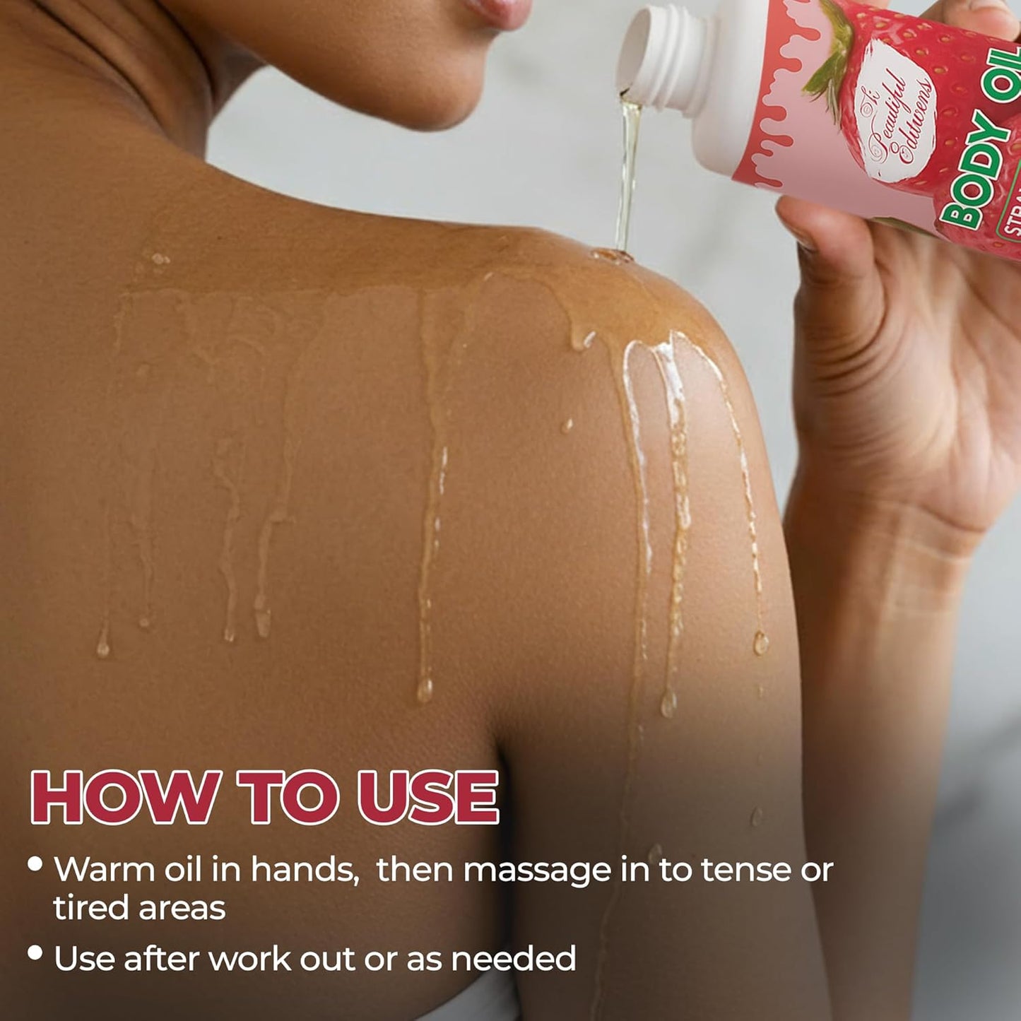 Skiennix Body Oil - Deep Hydration Formula for Nourished, Radiant Skin | 6.76 oz Strawberry Scent