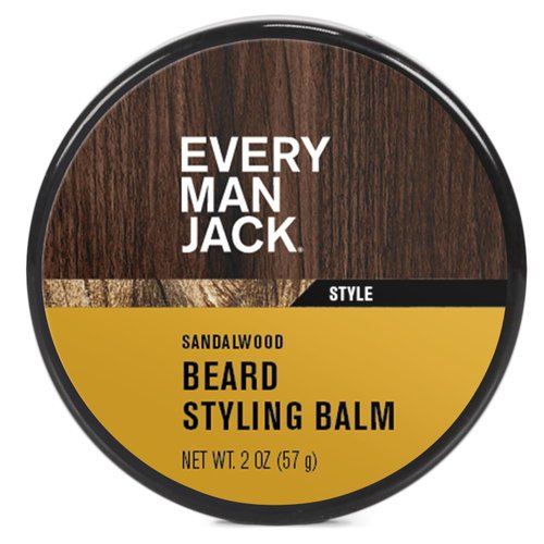 Every Man Jack Beard Styling Balm - Light Sandalwood Scent - Moisturizes & Styles - 2oz