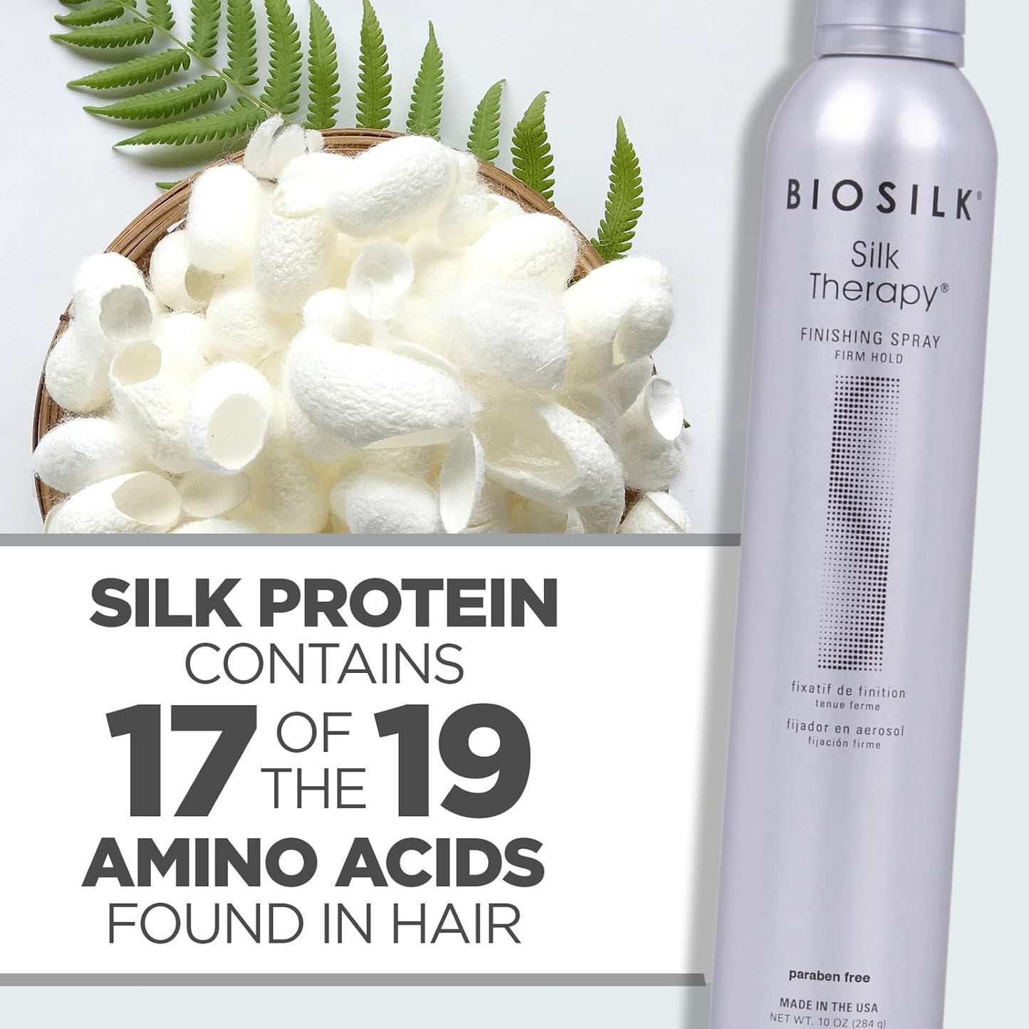 BioSilk Silk Therapy Finishing Spray - Firm Hold Hairspray for Long-Lasting Styles | 10 Oz, Sulfate-Free & Paraben-Free