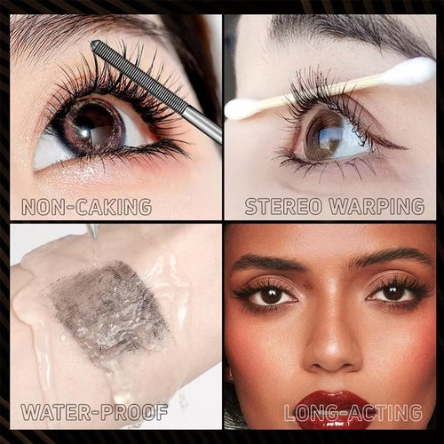 Iron Wand Mascara – Telescopic Tubing Mascara, Liquid Lash Extensions Effect, Waterproof & Long-Lasting, No Flaking, No Clumping, 3D Curling Wand for Bold, Defined Lashes