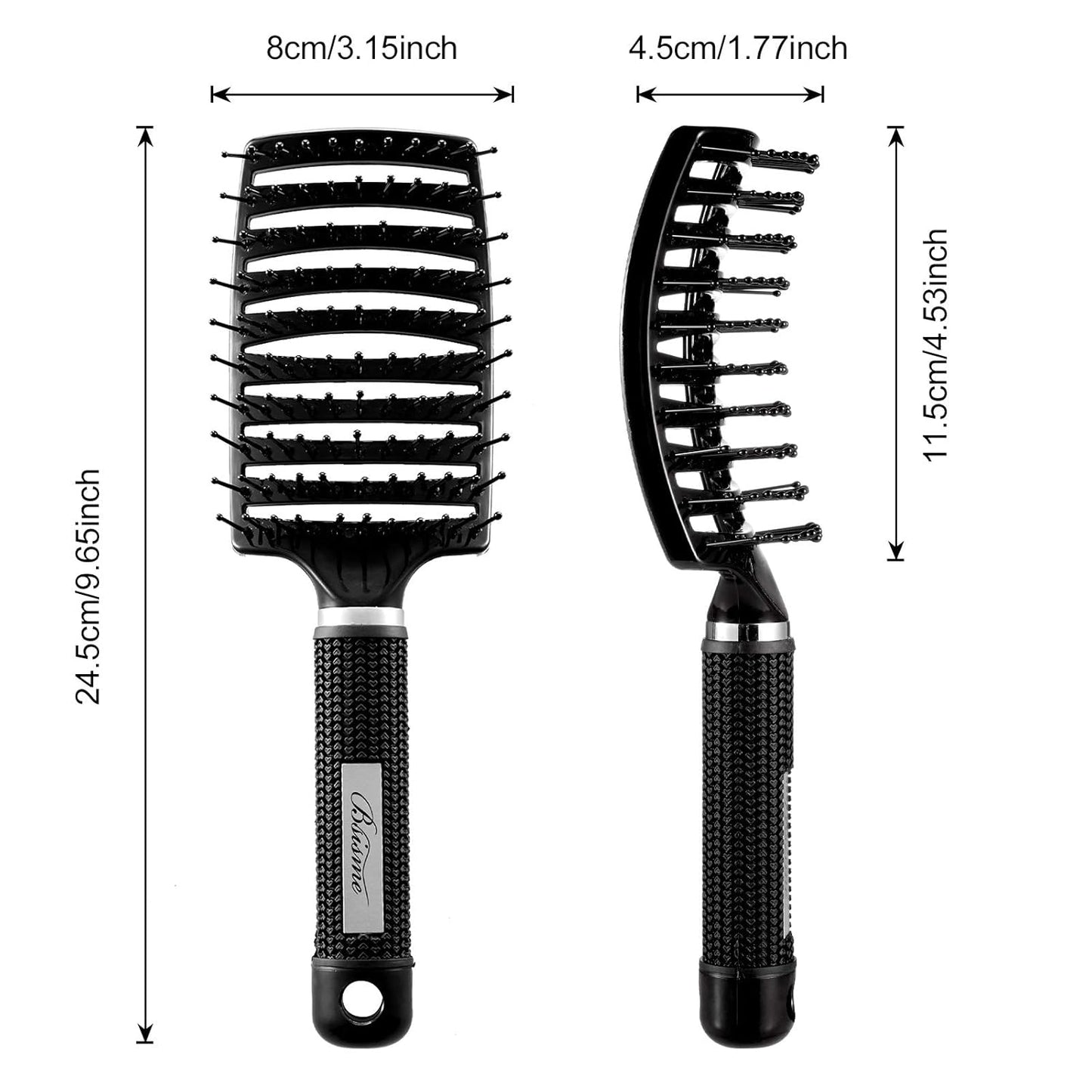 Skiennix Professional Curved Vented Hair Brush - Faster Blow Drying for All Hair Types