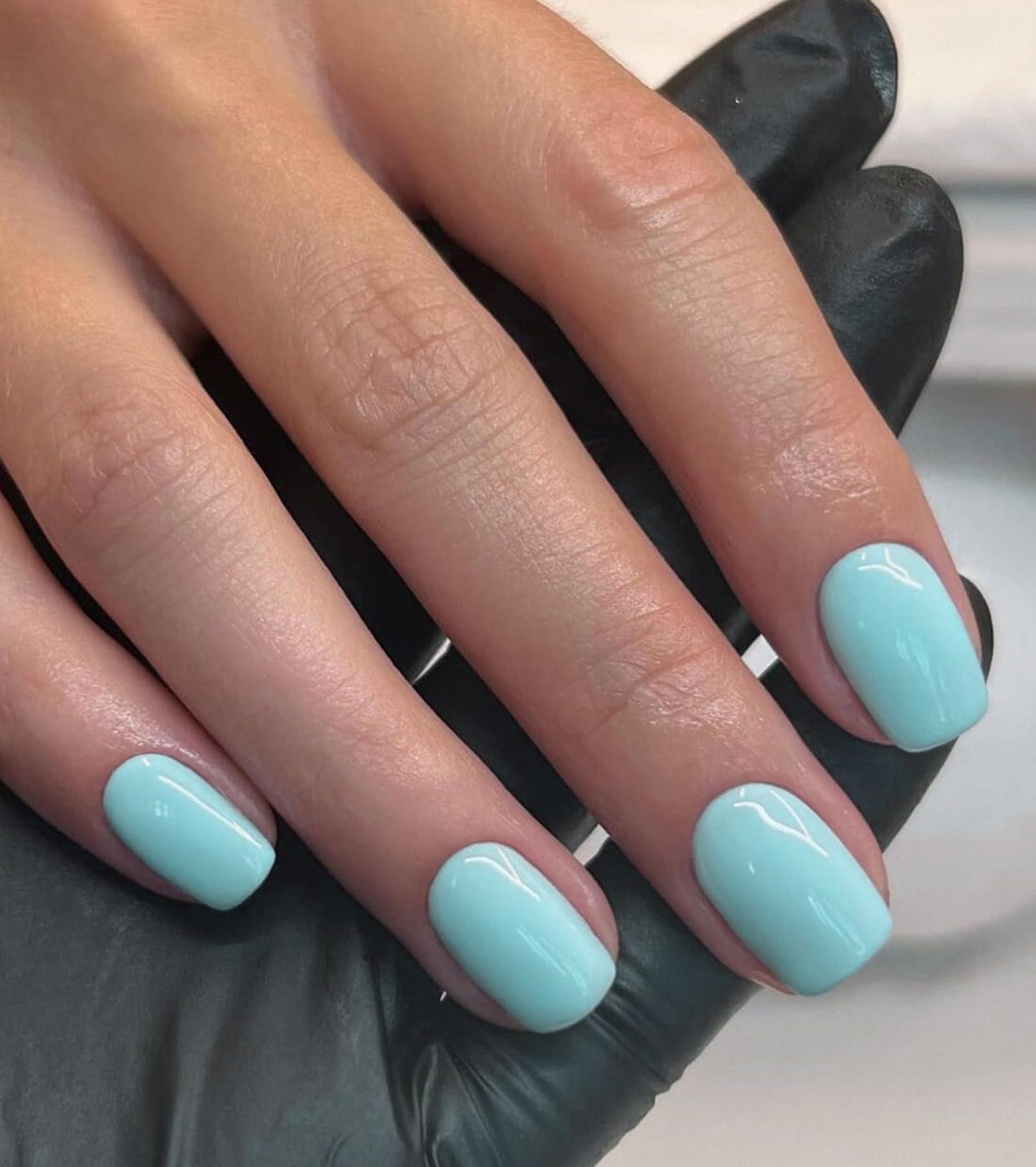 Artquee Press on Nails Short Soft Nude Square False Tips Glossy Reusable Fake Stick on Nails Kit for Women - 30 PCS 15 Sizes