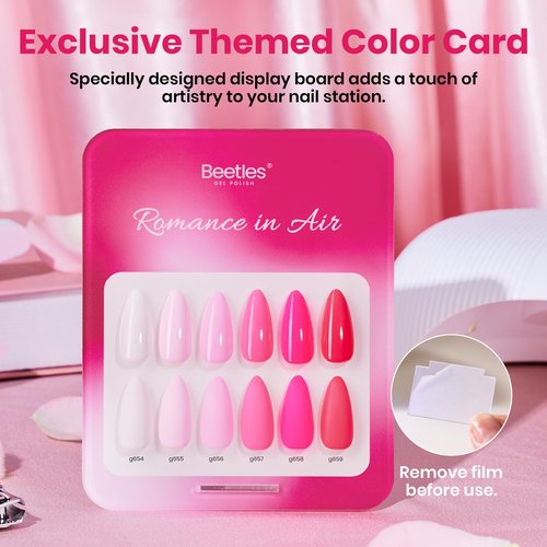 beetles Pink Gel Polish Set - Romance in Air Collection, 15ML Full Size Hot Pink Light Neon Shade Colors Soak Off Summer Gel Polish Kit Nail Art Manicure Salon DIY at Home