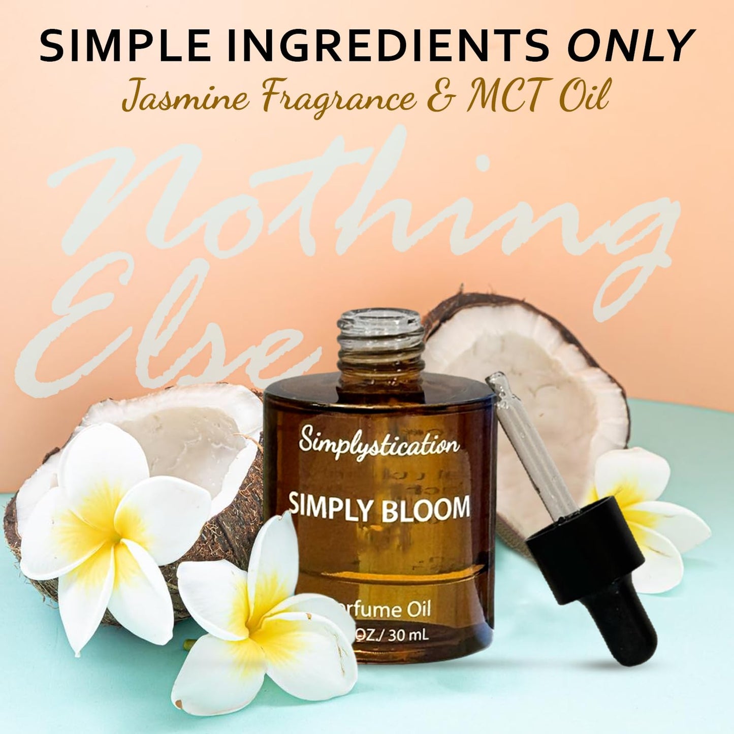 Simplystication Simply Bloom – Alcohol-Free Skin Parfum for Women – Inspired by Gcci Bloom – Long-Lasting, Hydrating Eau de Parfum with MCT Liquid Coconut Oil – 1 oz (30 ml Dropper)