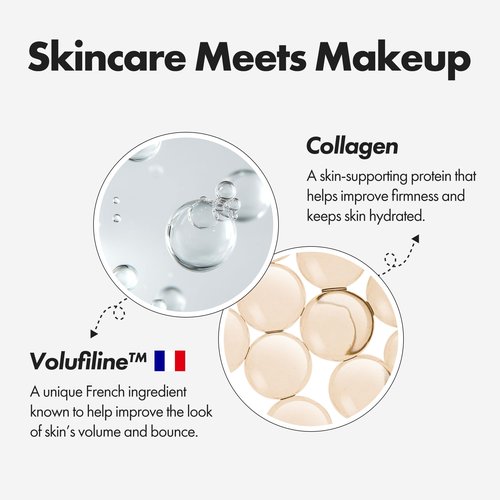 ELROEL Blanc Cover Cream Stick V White - Korean Color-Changing Foundation Stick with Volufiline - Medium to Full Coverage Dewy Finish Base Makeup - Dual-Ended with Detachable Brush (203 Medium)
