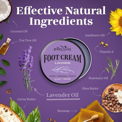 Pumice Valley Foot Balm - Natural Moisturizer for Dry, Cracked Heels & Feet | 2-Pack Lavender