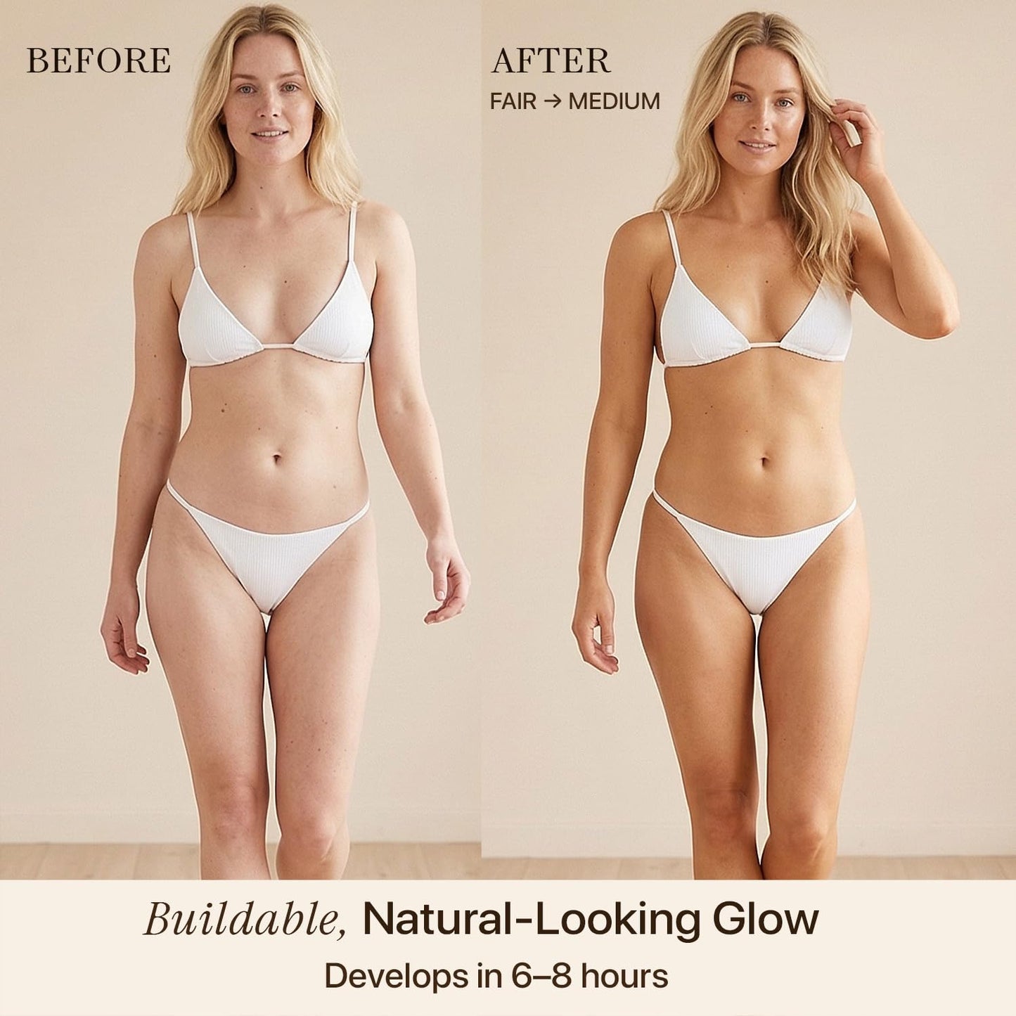 Skiennix Self Tanner Mousse Kit - USA Made, Natural & Organic Ingredients, Includes Kabuki Brush & Mitt