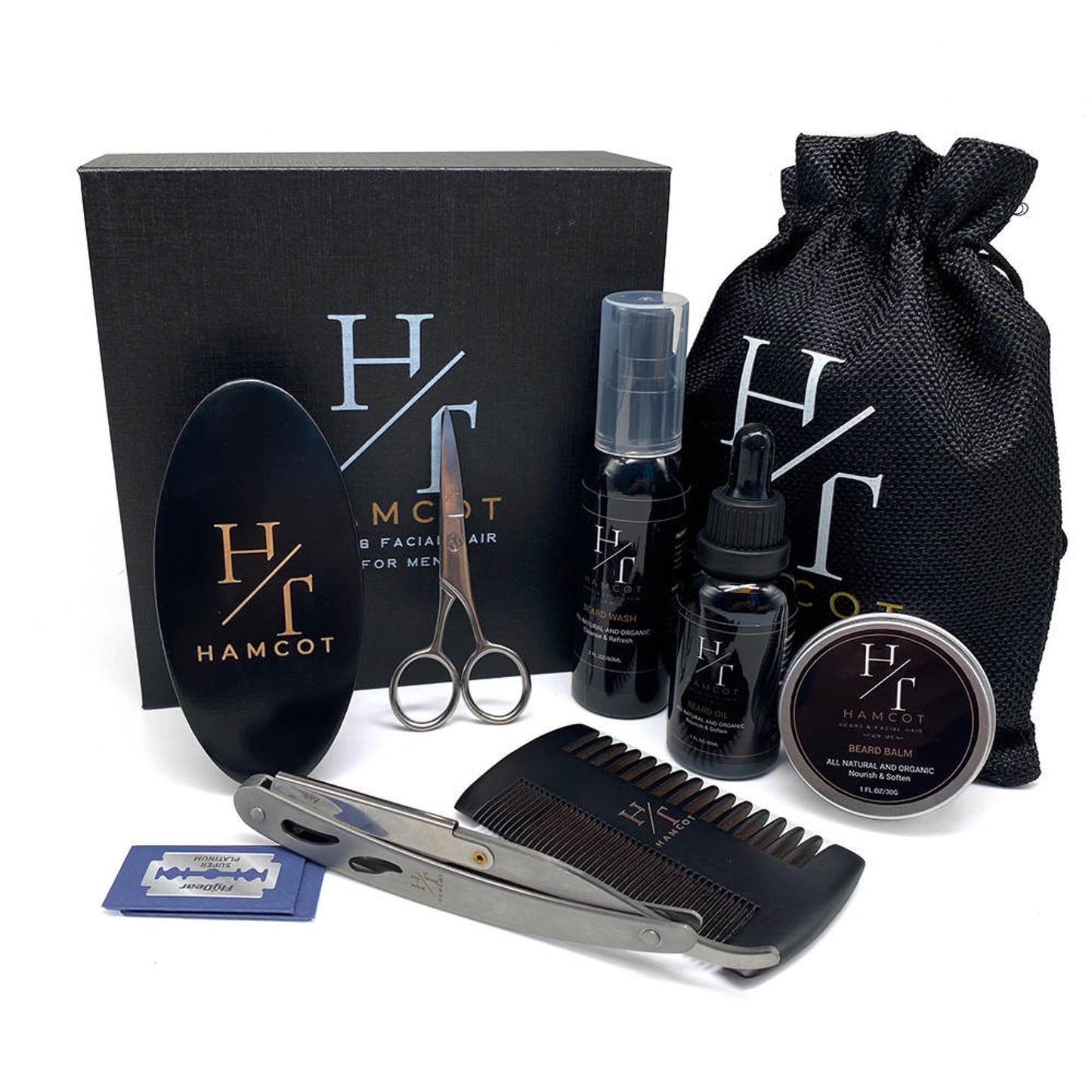 hamcot Beard Grooming kit For Men- Beard Brush And Oil Kit-Beard Grooming Kit For Men-Beard Balm Kit-Beard Maintenance Kit For Men-Beard Care Kit-Beard Oil Beard