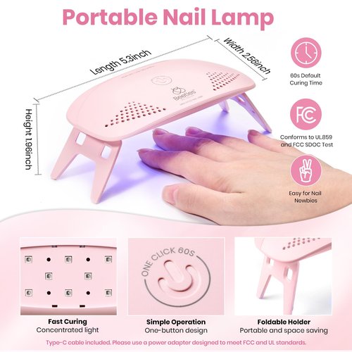 Beetles 2 Colors 10ML HEMA-Free White Pink Gel Nail Polish Kit with U V Light, 6 Pcs Gel Polish Set French Tips DIY Manicure Kit with Base & Top Coat Soak Off Home Salon Gifts for Women Girls Teens