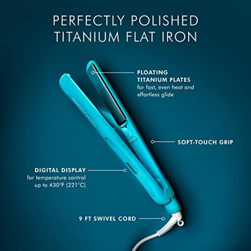 Moroccanoil Titanium Flat Iron - Perfectly Polished Styling Tool for Sleek Hair