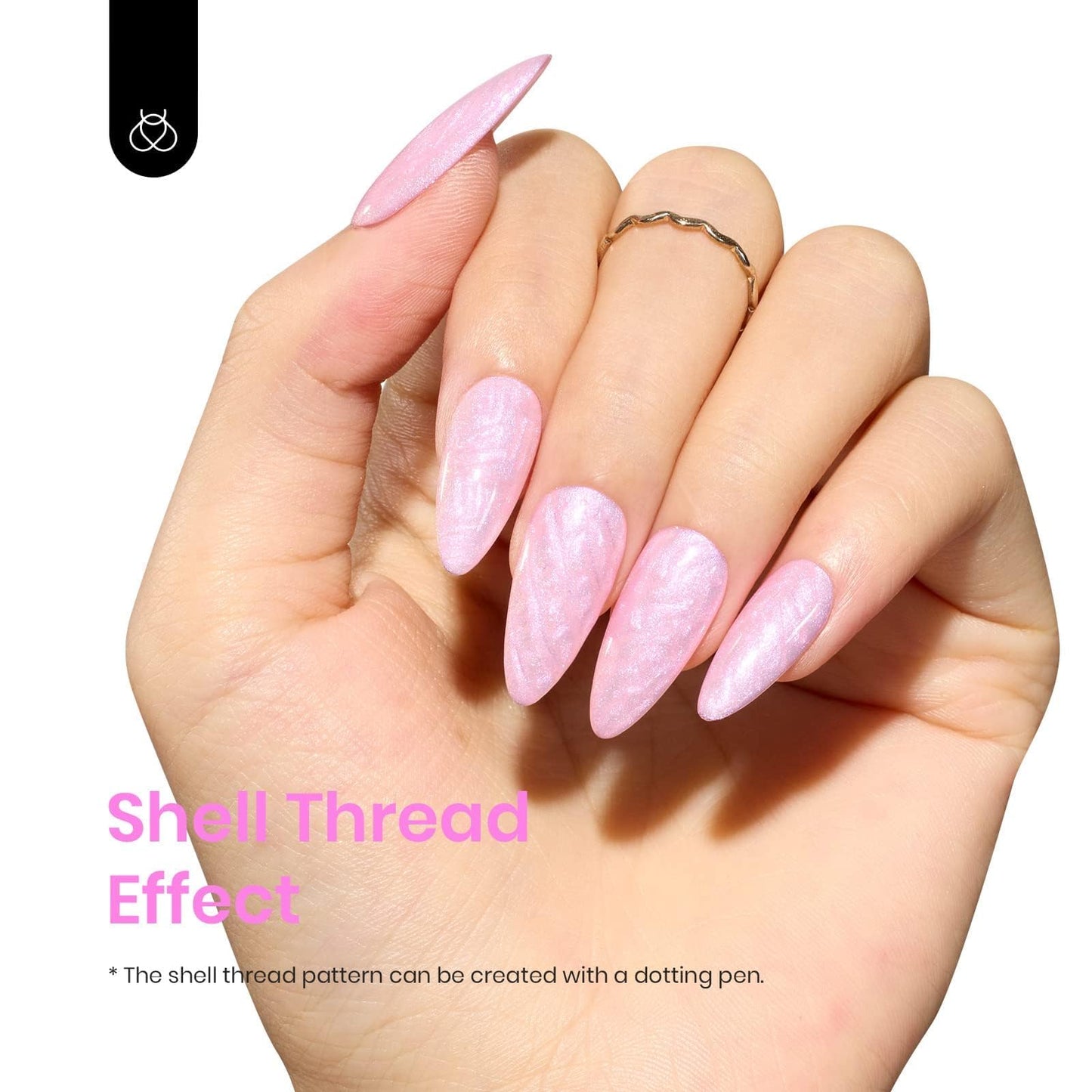 Beetles Baby Pink Pearl Gel Nail Polish, 15ml Pearl Pink Glitter Gel Polish Shimmer Pearlescent Shell Nail Gel Polish Iridescent Soak off Uv Led Salon Nail Art Design Pink Nail Gel