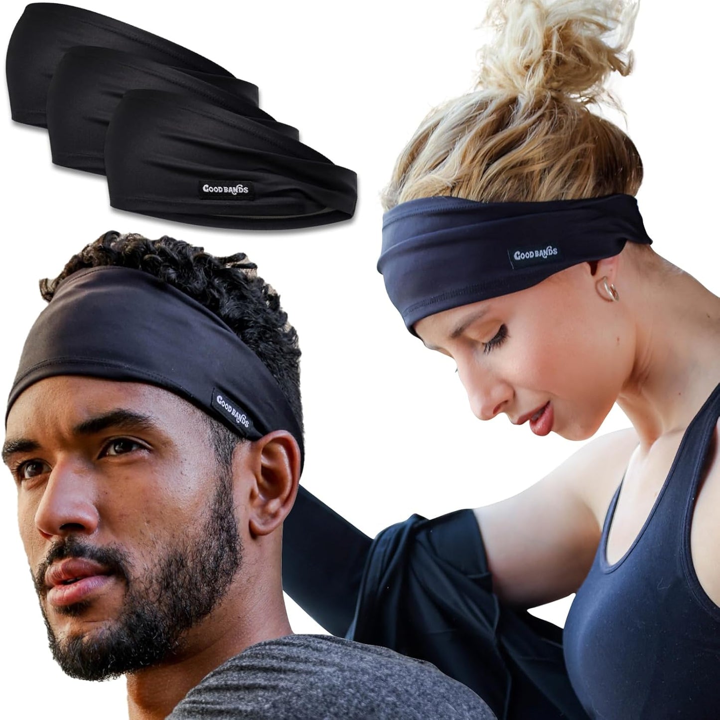 Skiennix Sweatband for Men & Women - Non-Slip Moisture-Wicking Headband for Sports & Gym