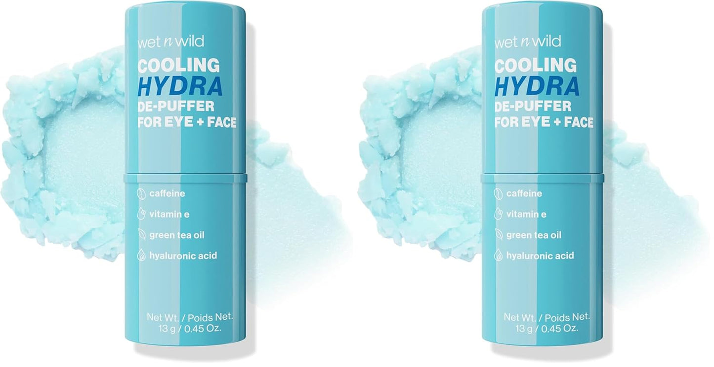 Wet n Wild Cooling Hydra De-Puffer | Soothing Face Primer Stick with Vitamin E & Caffeine | Vegan, Pack of 2