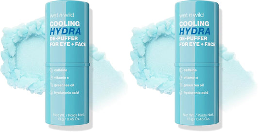 Wet n Wild Cooling Hydra De-Puffer | Soothing Face Primer Stick with Vitamin E & Caffeine | Vegan, Pack of 2