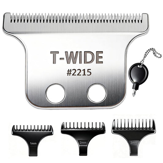 Wahl 2215 Replacement T Wide Blades - Adjustable Stainless Steel Zero-Gap for 5 Star Detailer Li Trimmer (1PC, Silver)