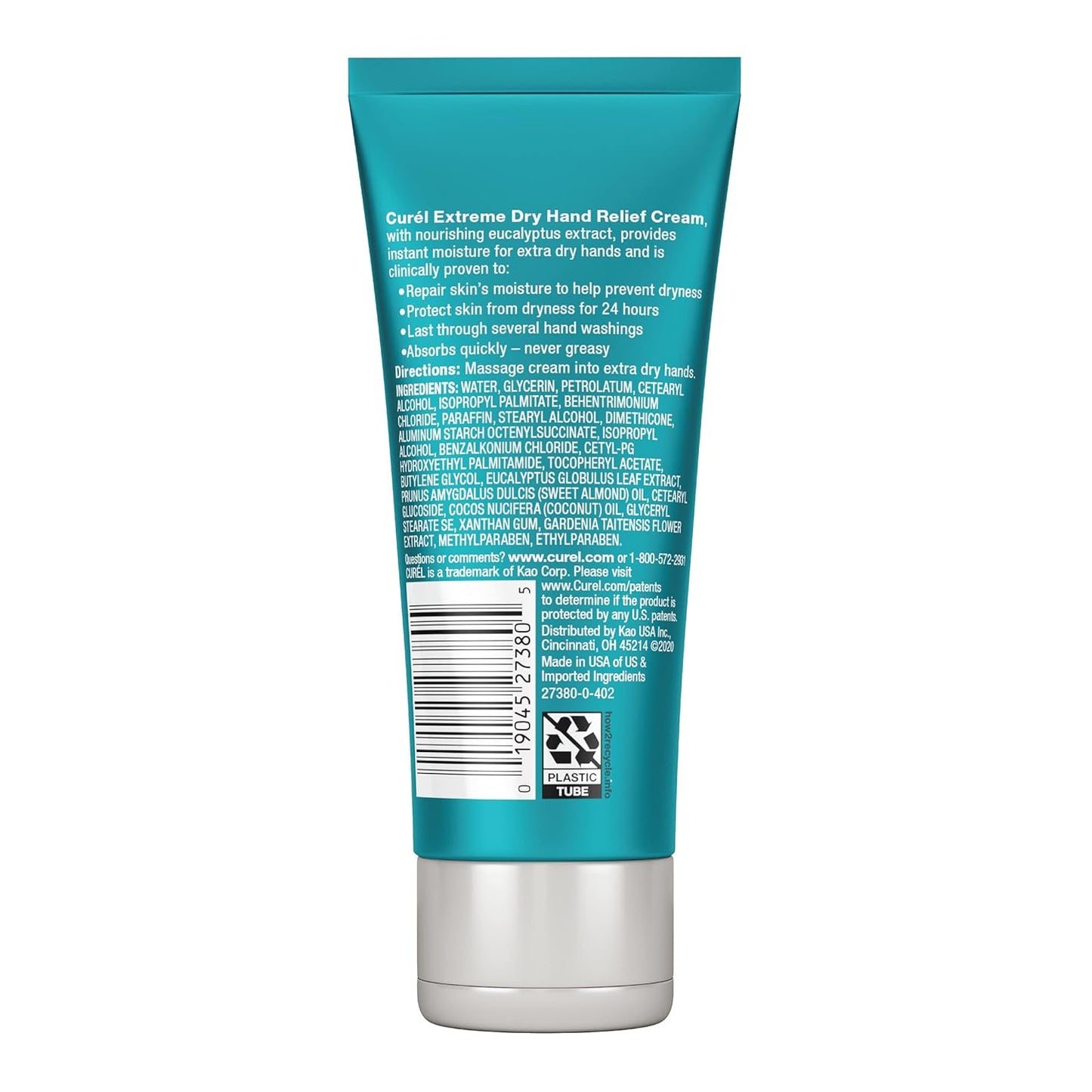 Curel Extreme Dry Hand Dryness Relief, Travel Size Hand Cream, Easily Absorbed for Long-Lasting Relief after Washing Hands, with Eucalyptus Extract, 3 Ounces (Pack of 2)