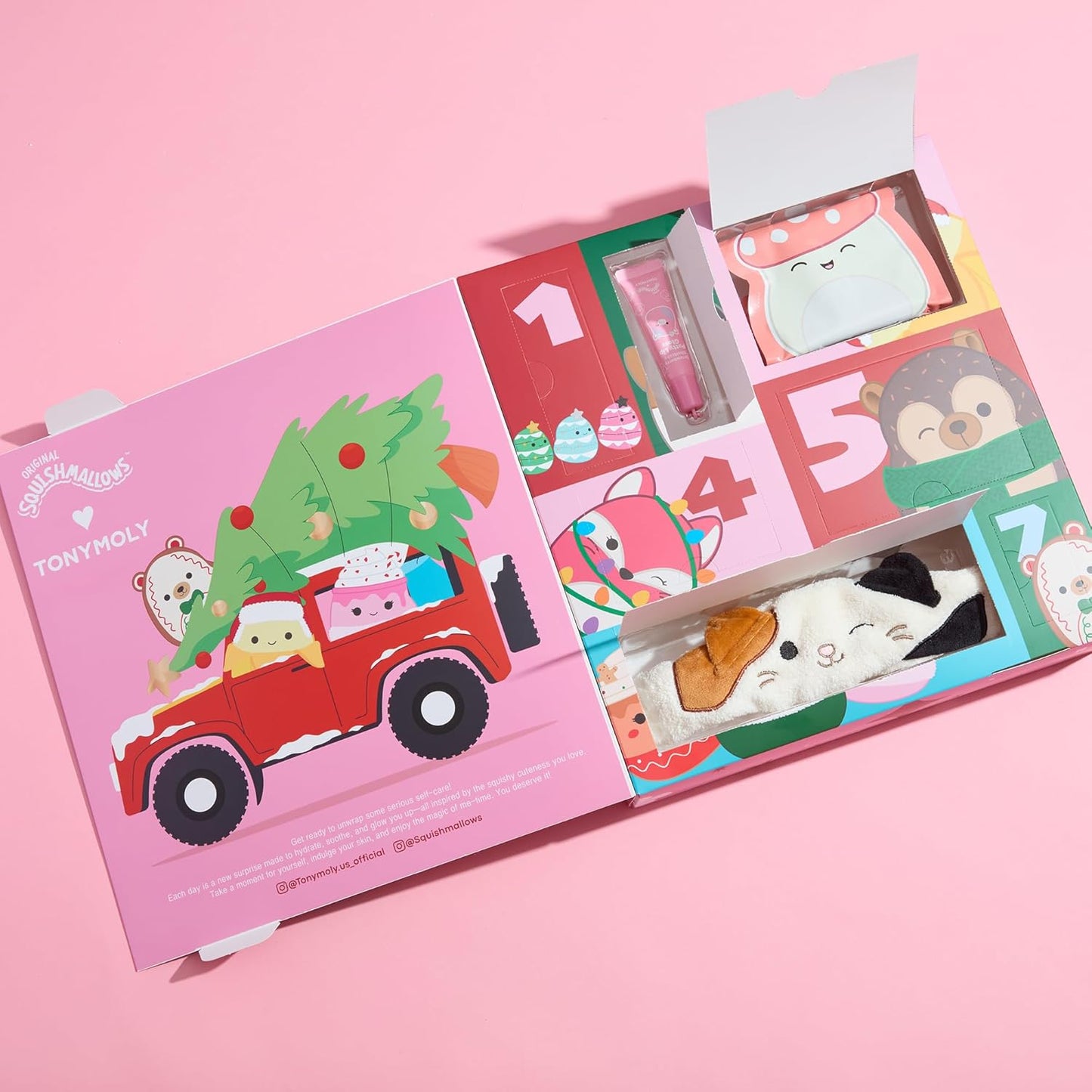 TONYMOLY x Squishmallows Advent Calendar 2025 - 7-Day Skincare Set with Hand Cream, Lip Gloss & Sheet Masks