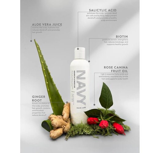 NAVY Hair Care Search and Rescue Conditioner - Biotin & Rosemary Oil for Hair Growth | 8 oz, SLS & Paraben Free