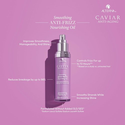 Alterna Caviar Anti-Aging Smoothing Oil - Lightweight Frizz Control Treatment, Sulfate Free | 1.7 Fl Oz