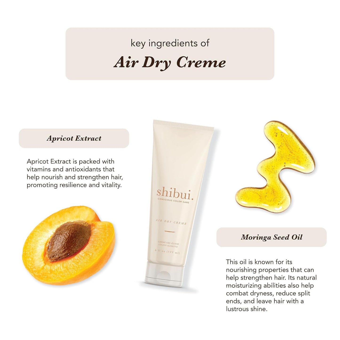 Shibui Air Dry Creme - Tame Frizz & Enhance Shine | Nourishing Vegan Formula, 6oz