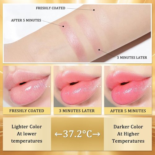 PH Adjusting Lipstick for Mature Women - Color Changing, Long-Lasting & Waterproof Glossy Shine (2 Pcs)
