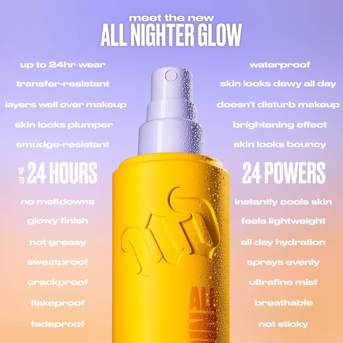 Urban Decay All Nighter Waterproof Makeup Setting Spray - 24HR Smudge-Proof, Dewy Finish | 4 fl oz