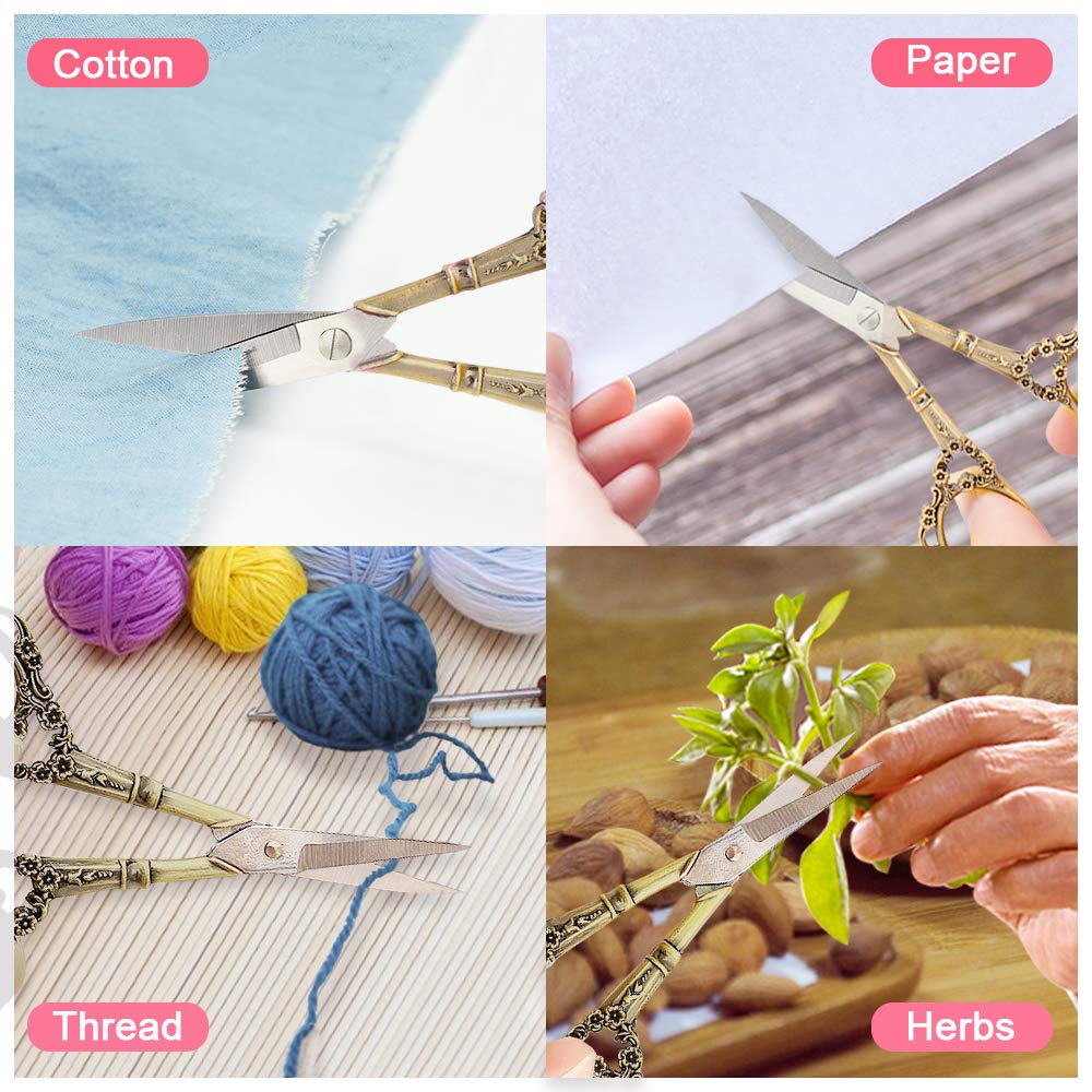 Professional Manicure Scissors, EBANKU Vintage Stainless Steel Cuticle Precision Beauty Grooming for Nail, Facial Hair, Eyebrow, Eyelash, Nose Hair (Red Bronze)