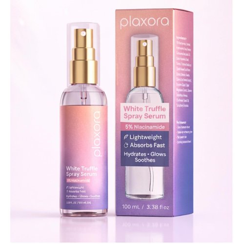 Ploxora White Truffle Spray Serum, Hydrate, Soothes and Glow | Lightweight | Absorbs Fast | Botanical Oils, 5% Niacinamide, 100 ml Spray Pump Bottle
