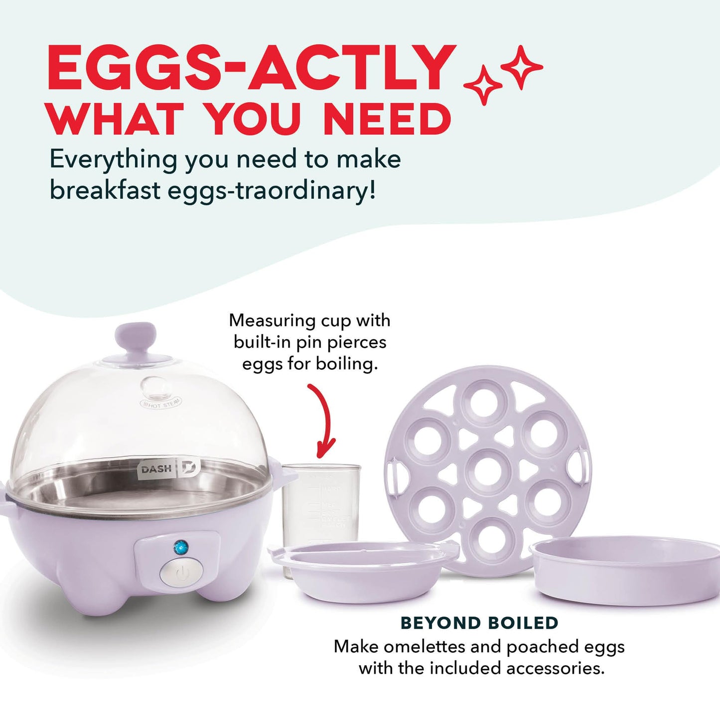 Dash Rapid Egg Cooker - Boiler, Poacher & Steamer - Includes Measuring & Recipe Guide - Dishwasher Safe - Holds 7 Eggs, Black