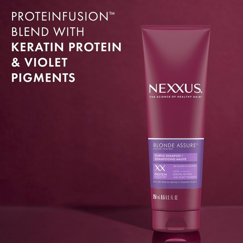 Nexxus Blonde Assure Purple Shampoo - Color Care for Blonde Hair with Keratin Protein | 8.5 oz