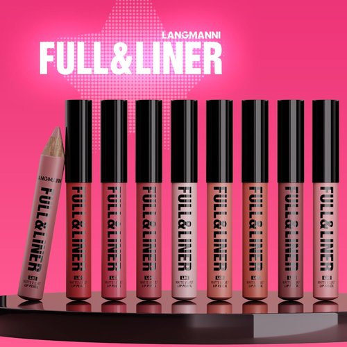 LANGMANNI Matte Velvet Lip Liner Pencil Set - 12 Highly Pigmented, Smudge-Resistant Vegan Pencils