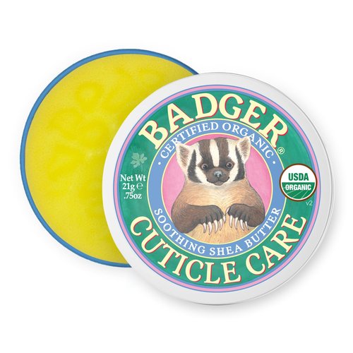 Badger Cuticle Cream - Deep Hydration for Dry Cuticles & Hangnails | 100% Organic Shea Butter Balm, 0.75oz Tin