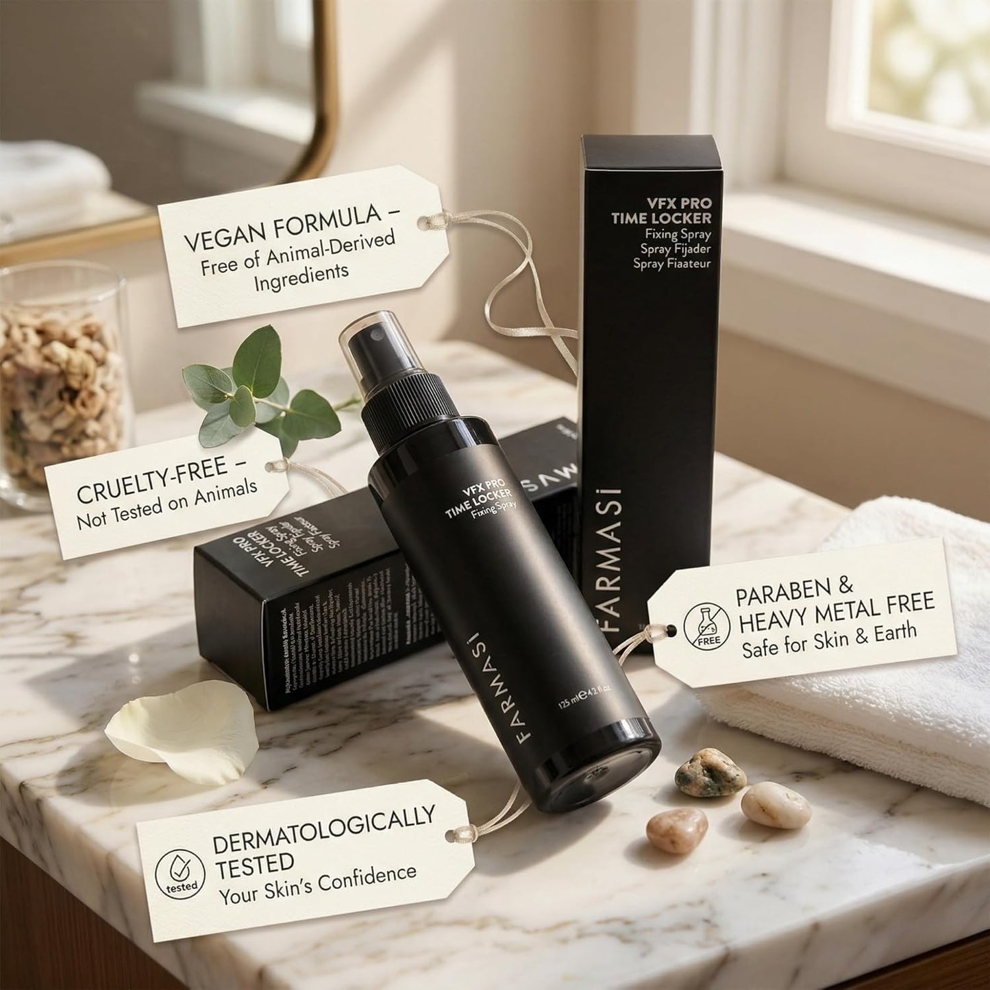 Farmasi Makeup Time Locker - Long-Lasting Oil-Free Setting Spray for All-Day Wear | 4.2 fl. oz / 125 ml