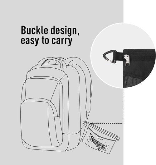 Pack All Water-Resistant Zipper Pouch - Large Black Mesh Storage Bag for Travel & Office