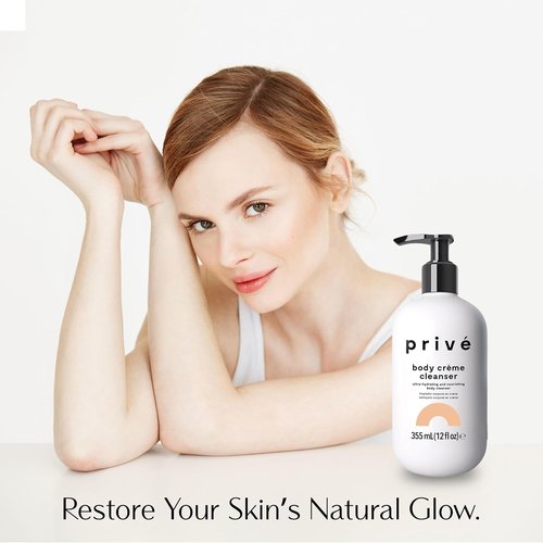 Privé Ultra-Hydrating Body Crème Cleanser - Moisturizing Formula for Dry Skin - Gentle Spa-Like Indulgence - 12 fl oz