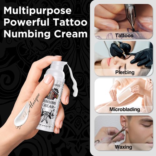 Skiennix 6 Hours Maximum Strength Tattoo Numbing Cream(56ml) - Best Painless Tattoo Numbing Cream for Waxing, Piercing, Microneedling, Permanent Makeup, Numbing Cream for Tattoos Extra Strength