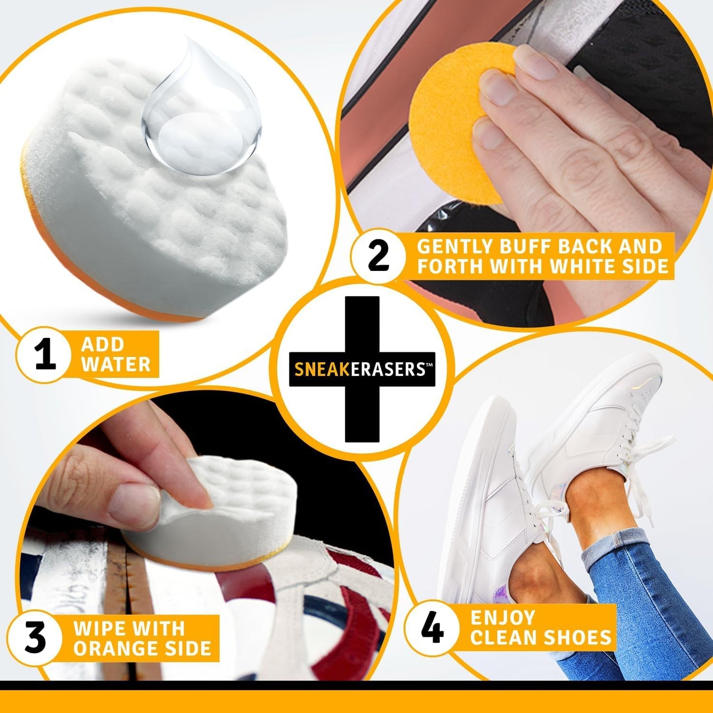 SneakERASERS Instant Sneaker Cleaner - Premium Shoe Cleaning Kit with Dual-Sided Sponges | 10 Pack for Men & Women