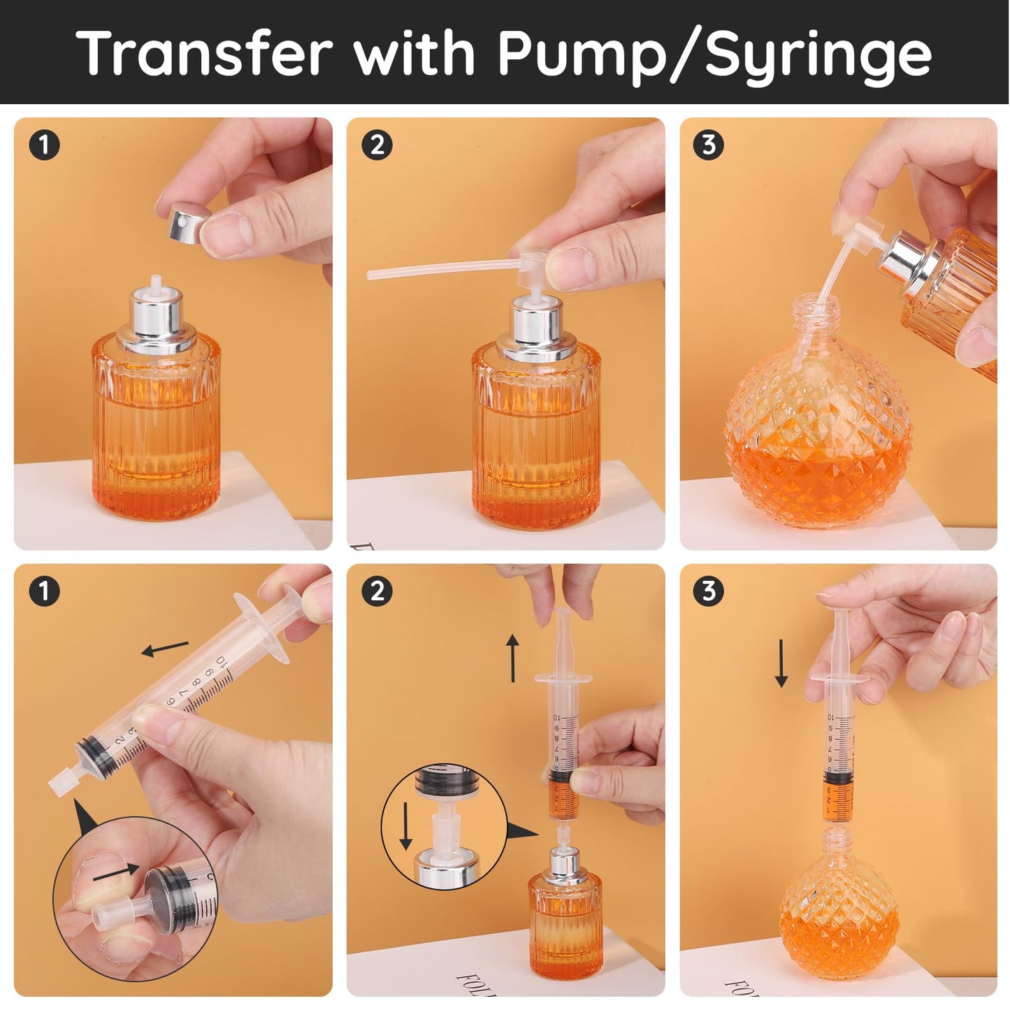 Segbeauty 10ml Perfume Refill Kit Transfer Pump, 0.34oz Large Plastic Perfume Travel Refill Tools, Dispenser Pump Funnel for Refill, 8pcs Dropper Extractor Set for Refillable Cologne Perfume Atomizer