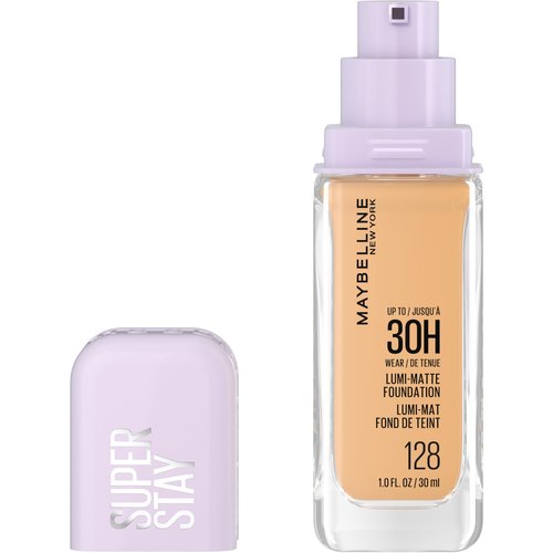 Maybelline Super Stay Lumi-Matte Foundation, Lightweight and Buildable Full Coverage Foundation Makeup For Up To 30HR Wear, 128, 1 Count